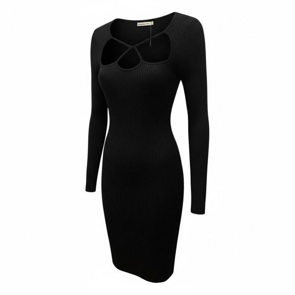 Abercrombie & Fitch Black Long Sleeve Mini Dress - Picture 6 of 6